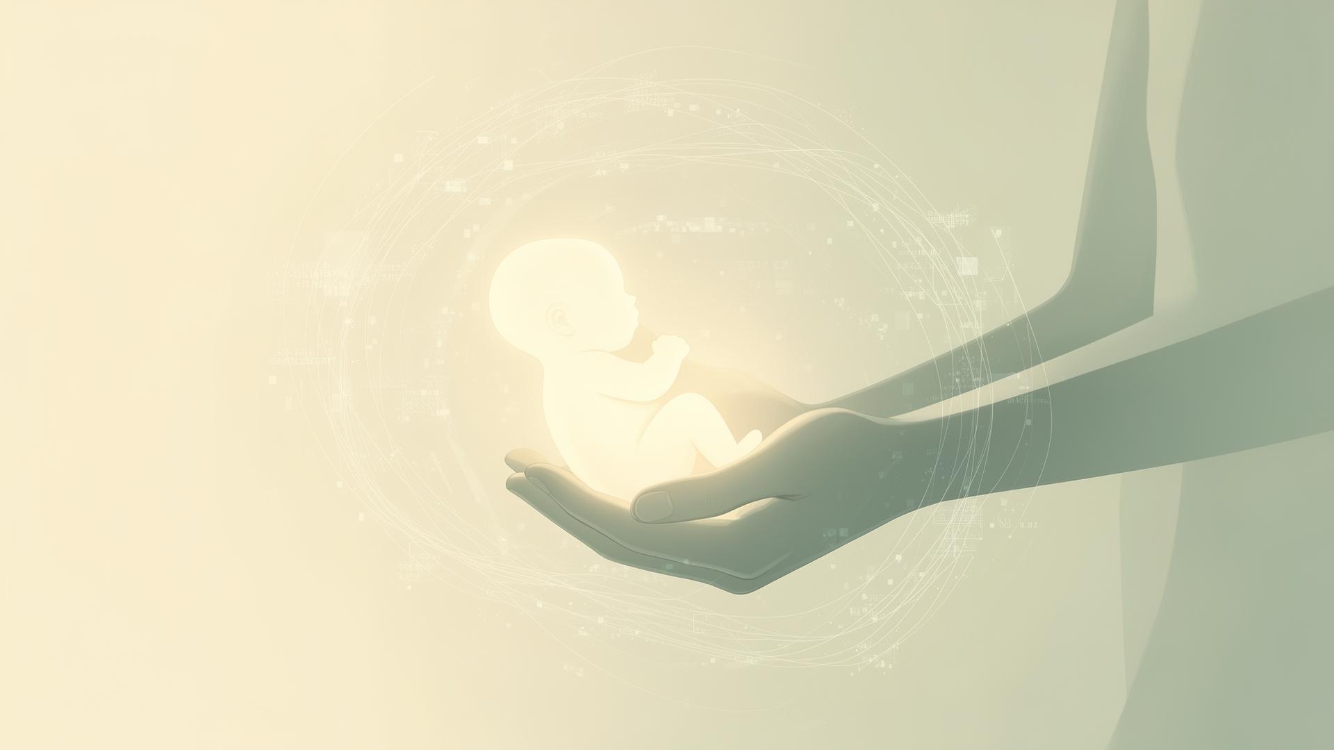 Midwife with newborn — AI-supported documentation