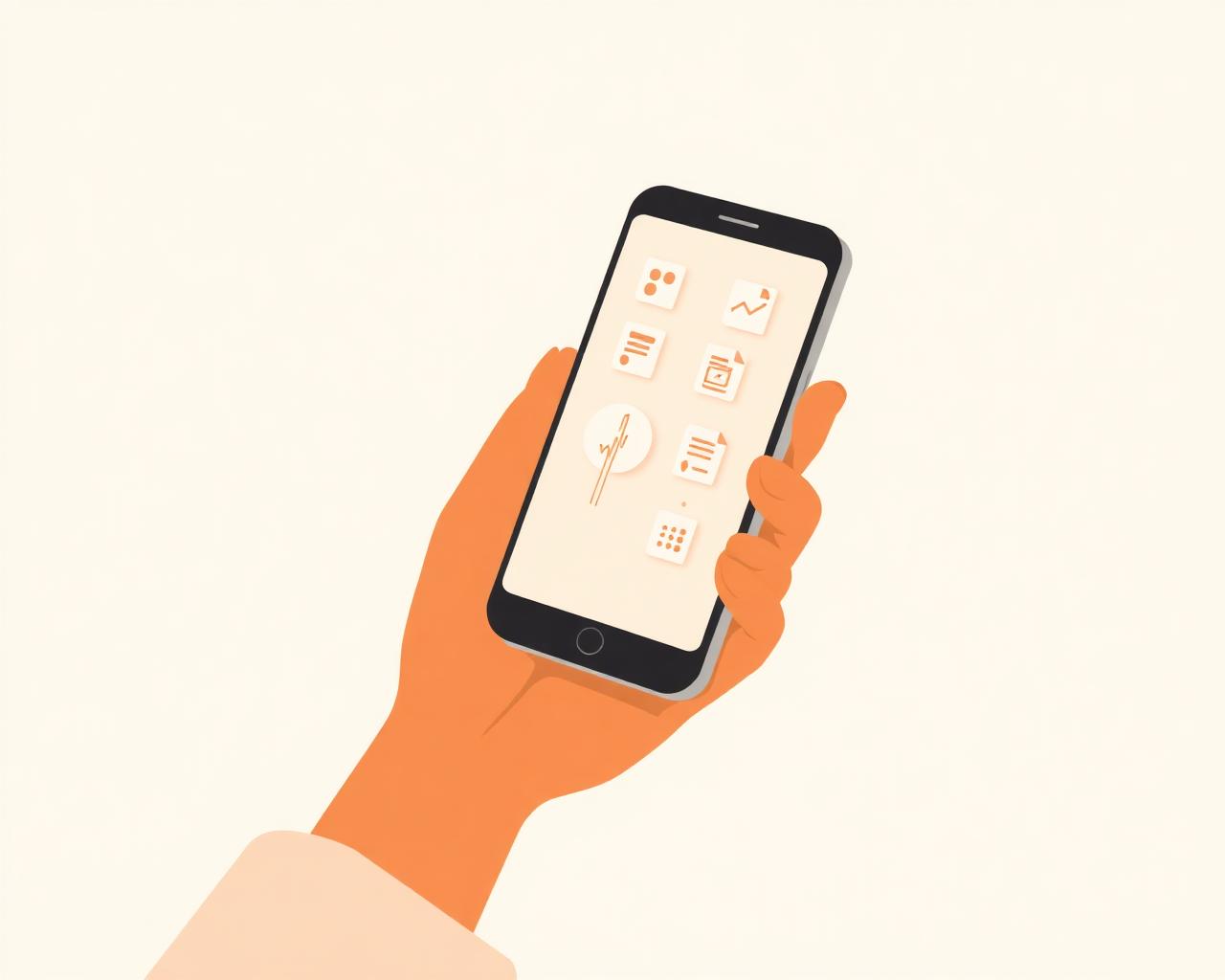 Mobile app in a midwife's hand
